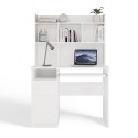 BIURKO KOMPUTEROWE PORTO Z NADSTAWKĄ LEWE DO BIURA POKOJU BIAŁY MAT