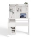 BIURKO KOMPUTEROWE PORTO Z NADSTAWKĄ LEWE DO BIURA POKOJU BIAŁY MAT