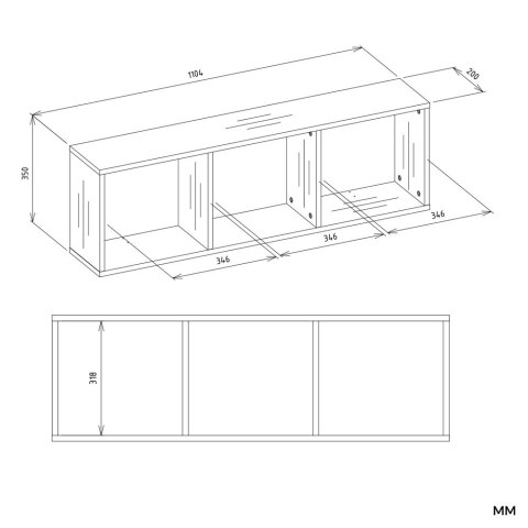 NOWOCZESNY REGAŁ WISZĄCY COBI 1X3 PÓŁKA ŚCIENNA BIAŁY MAT NOWOCZESNY REGAŁ WISZĄCY COBI 1X3 PÓŁKA ŚCIENNA BIAŁY MAT