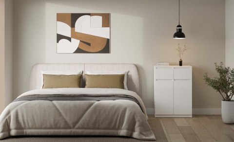 NOWOCZESNA KOMODA MALWA DO SALONU SYPIALNI 2 SZUFLADY 2 DRZWI BIAŁY MAT NOWOCZESNA KOMODA MALWA DO SALONU SYPIALNI 2 SZUFLADY 2 DRZWI BIAŁY MAT