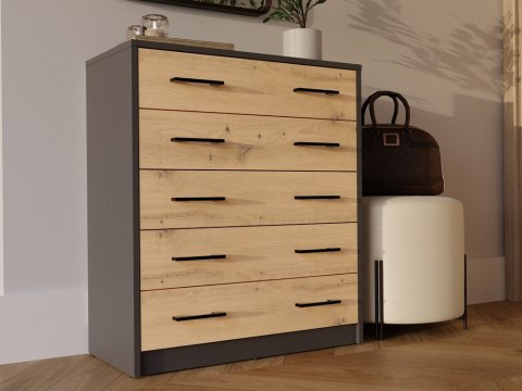 NOWOCZESNA KOMFORTOWA SZAFKA NA OBUWIE ALEX ANTRACYT / DĄB ARTISAN