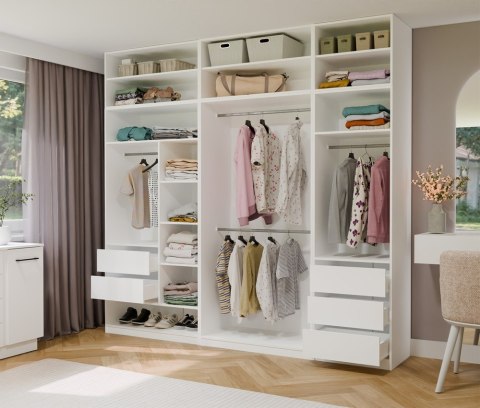 NADSTAWKA OPENO 60CM MODUŁOWA PÓŁKA DO GARDEROBY SYPIALNI BIAŁY MAT