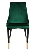 Krzesło welurowe tapicerowane Vermont Velvet ciemnozielone Krzesło welurowe tapicerowane Vermont Velvet ciemnozielone